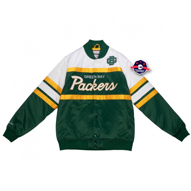 Buy the Packers Jacket Mitchell and Ness Heavyweight Brooklyn Fizz