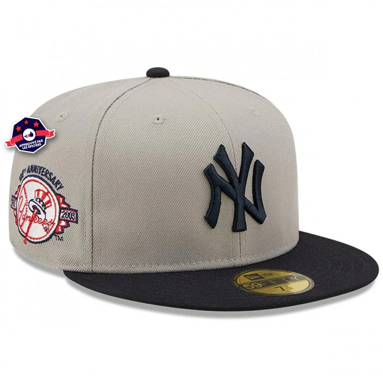 Men's New York Yankees New Era Gray 100th Anniversary Sky Blue