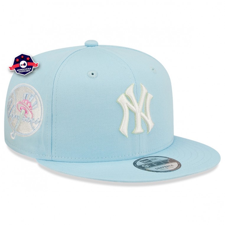 Caps New Era New York Yankees Pastel Patch 9FIFTY Snapback Cap Citrus Blue/  Light Cream